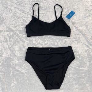 Black Ribbed Bikini Set